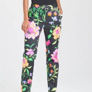 NATORI CottonFloral Black pants size 8